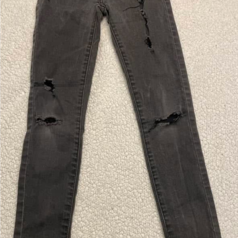 Girls ‘710 Super Skinny’ Levi’s Black Distressed Jeans